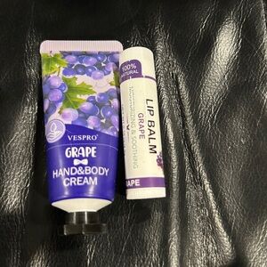 Grape Hand & Body Cream and Lip Balm Set - NWOT sealed